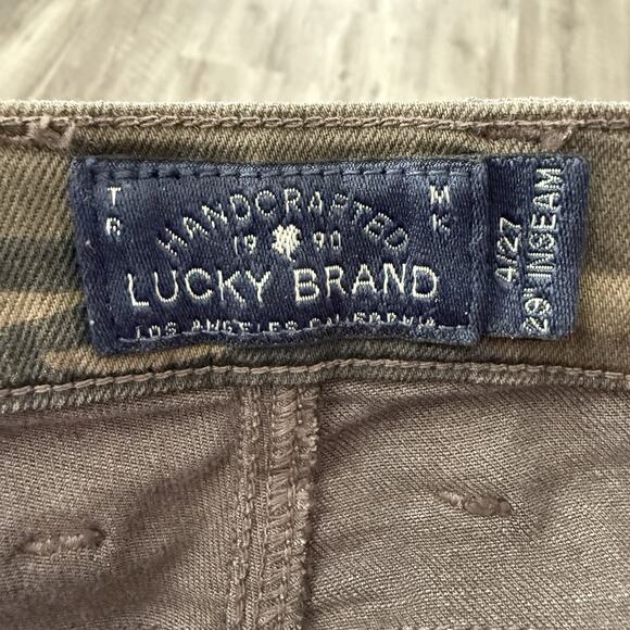 LUCKY Brand Sofia Skinny Jeans Womens 4/27 CAMO Green Stretch 5-Pocket Denim - Picture 2 of 8